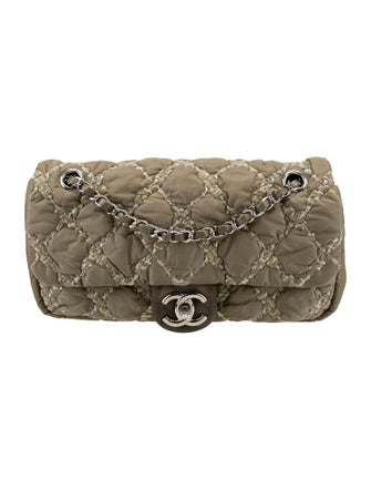 Chanel Tweed On Stitch Medium Flap Bag