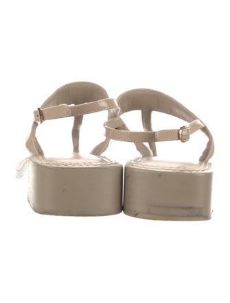 Chanel 2022 Interlocking CC Logo T-Strap Sandals