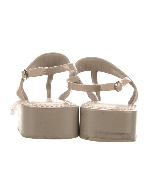 Chanel 2022 Interlocking CC Logo T-Strap Sandals