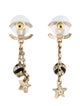 Chanel 2023 Enamel & Crystal CC Drop Earrings