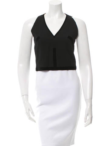 Chanel Velvet-Trimmed Wool Top