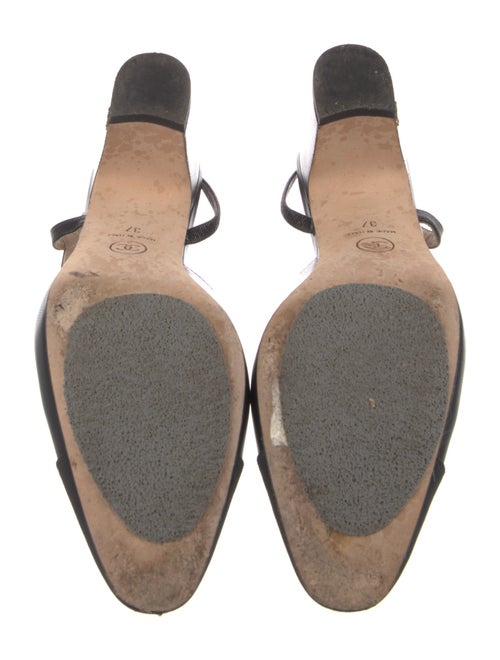 Chanel Interlocking CC Logo Leather Slingback Pumps