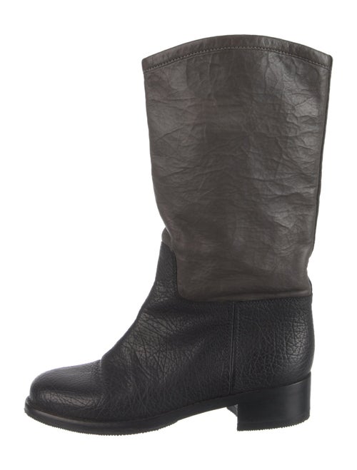 Chanel 2012 Interlocking CC Logo Moto Boots