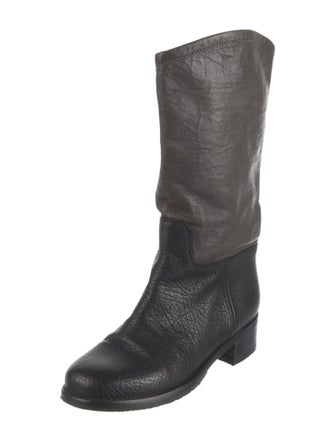Chanel 2012 Interlocking CC Logo Moto Boots