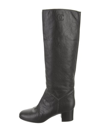 Chanel Interlocking CC Logo Calfskin Riding Boots