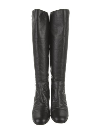 Chanel Interlocking CC Logo Calfskin Riding Boots