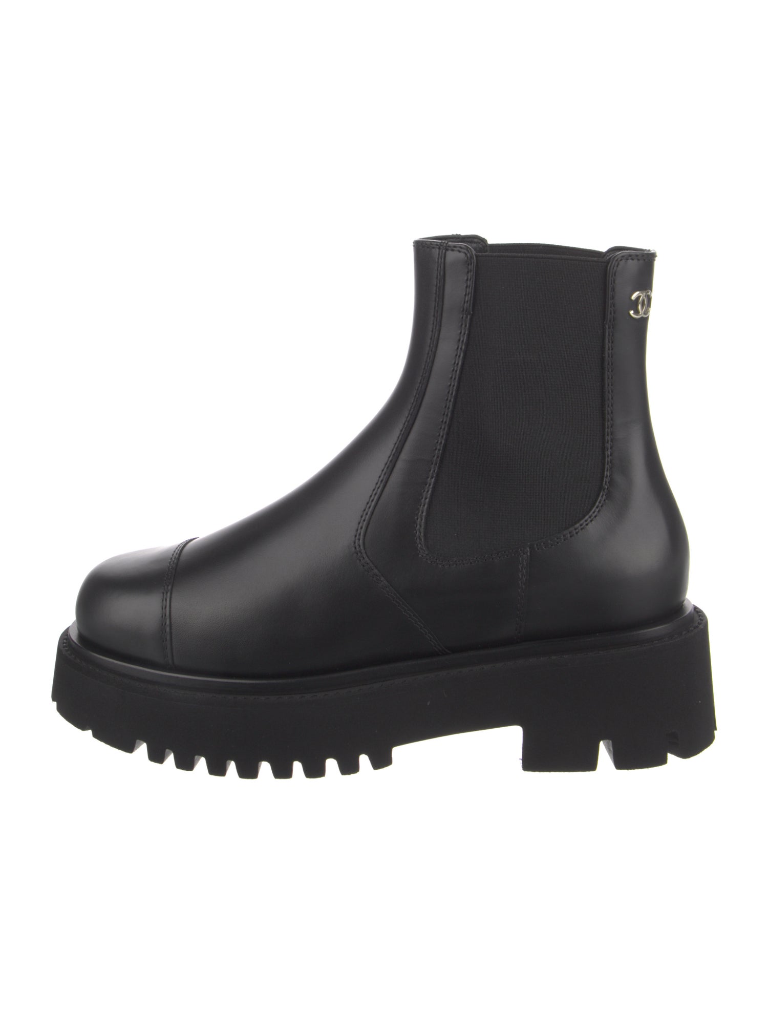 Chanel 2024 Interlocking CC Logo Chelsea Boots