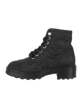 Chanel 2021 Interlocking CC Logo Combat Boots