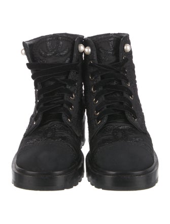 Chanel 2021 Interlocking CC Logo Combat Boots