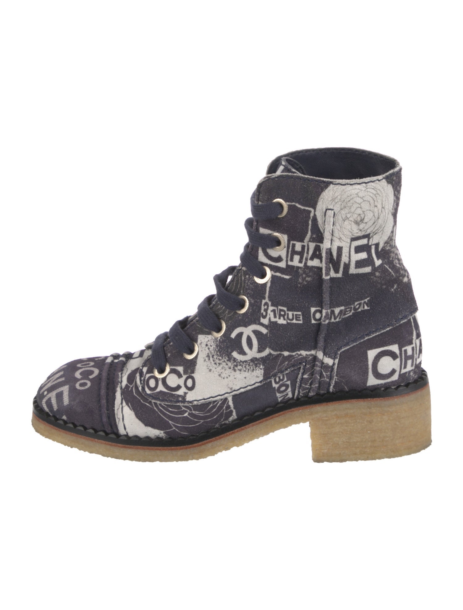 Chanel 2020 Interlocking CC Logo Combat Boots