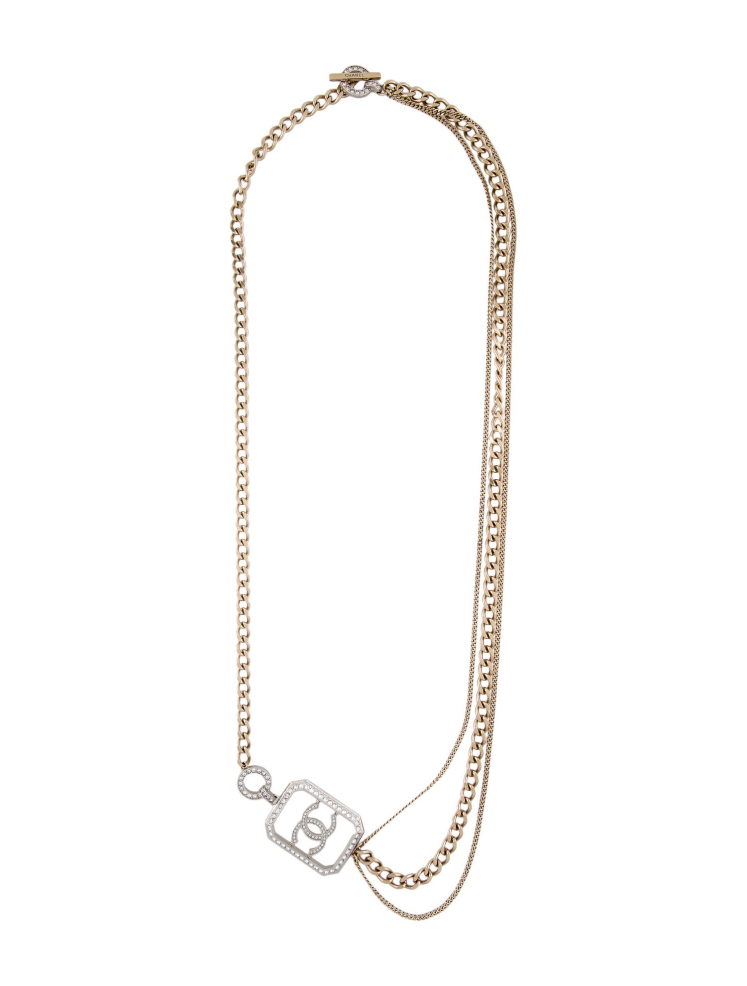 Chanel Strass CC Long Station Necklace