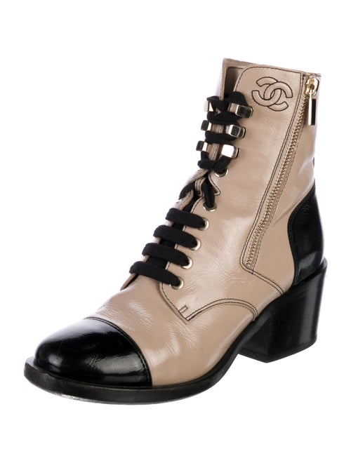 Chanel 2019 Interlocking CC Logo Combat Boots