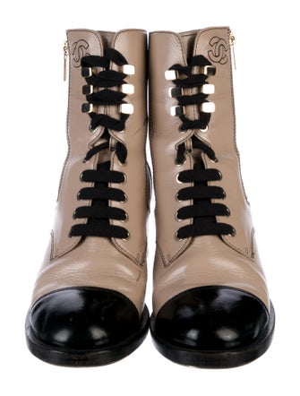 Chanel 2019 Interlocking CC Logo Combat Boots