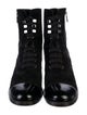 Chanel Interlocking CC Logo Suede Combat Boots