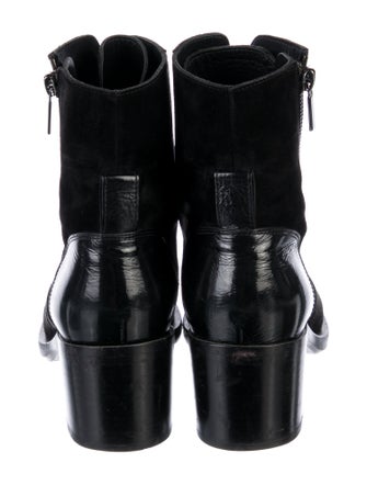 Chanel Interlocking CC Logo Suede Combat Boots