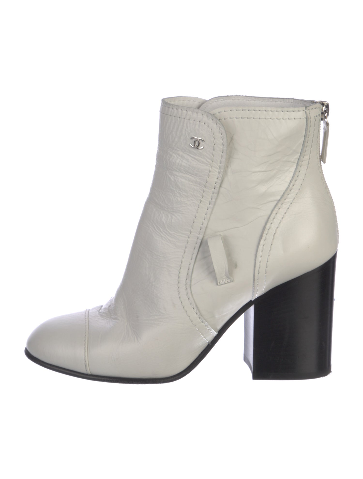 Chanel Interlocking CC Logo Leather Boots