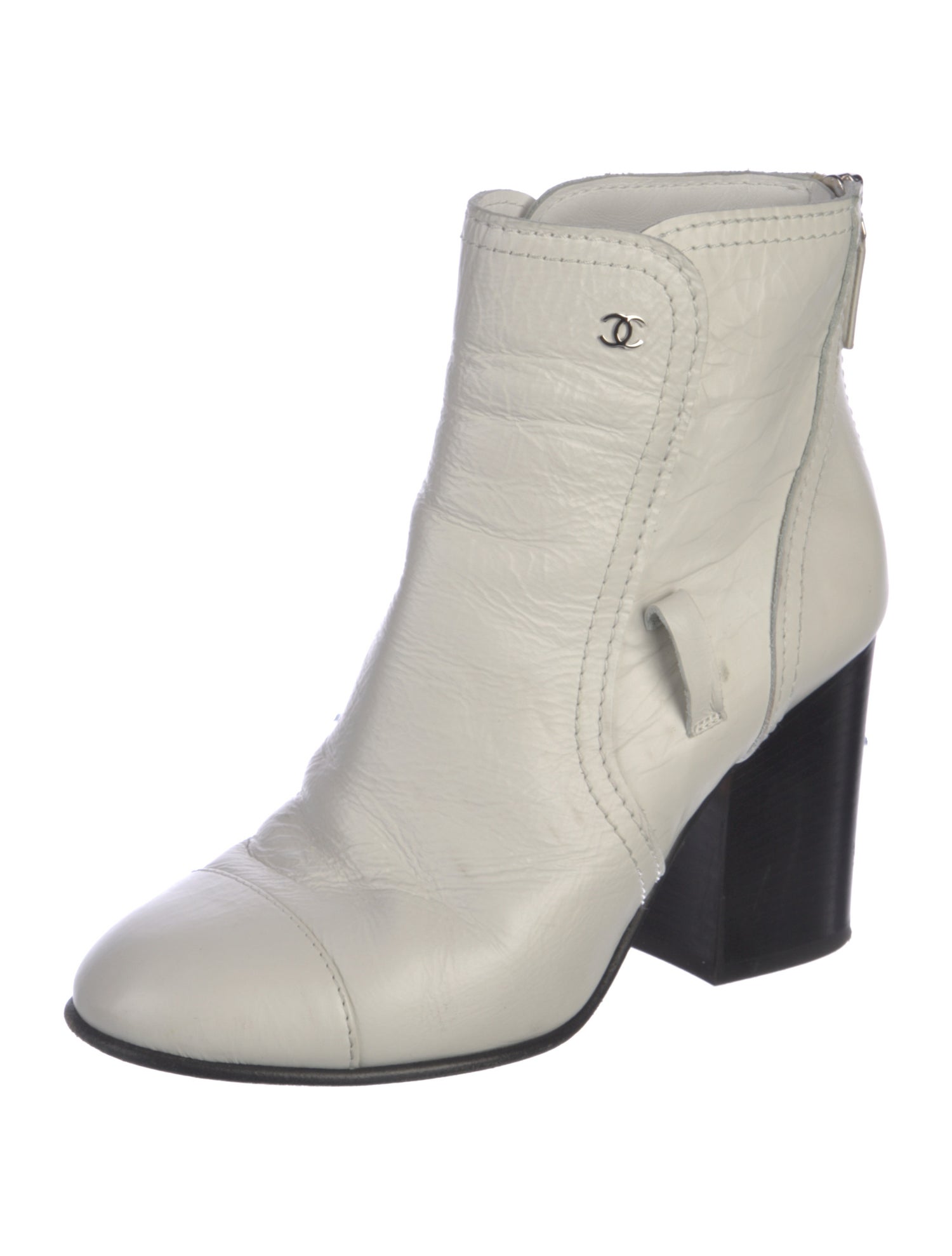 Chanel Interlocking CC Logo Leather Boots