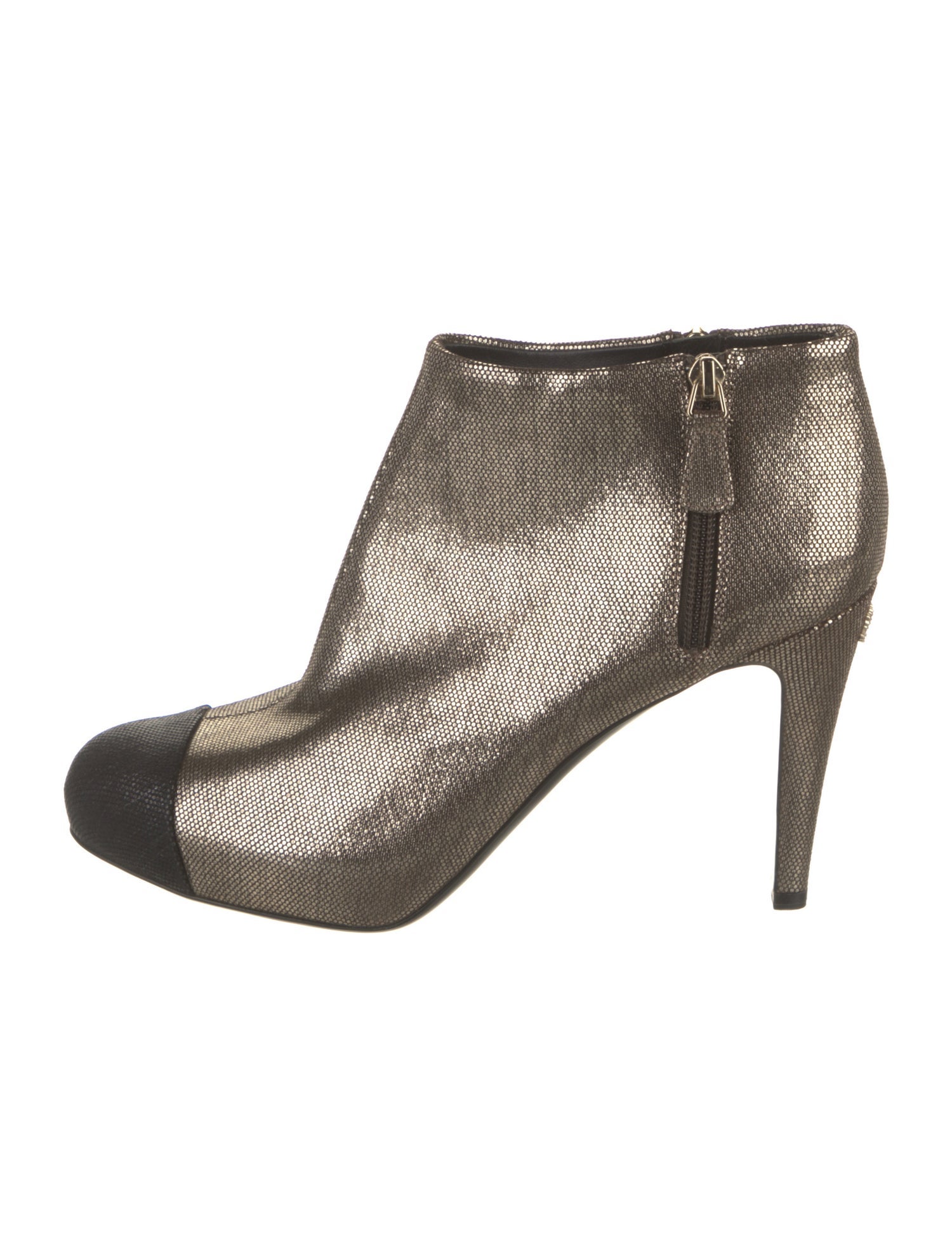 Chanel Leather Printed Boots