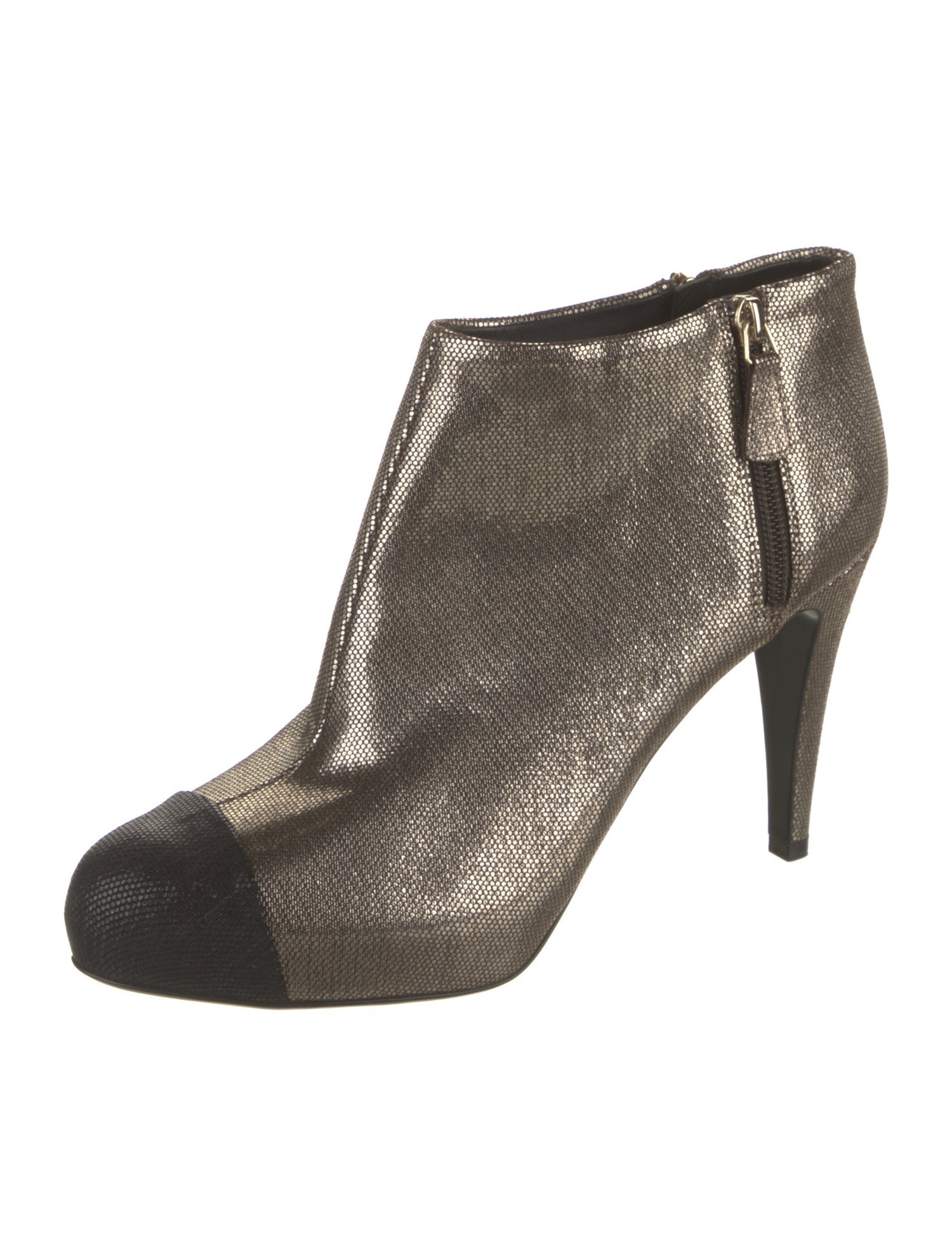 Chanel Leather Printed Boots