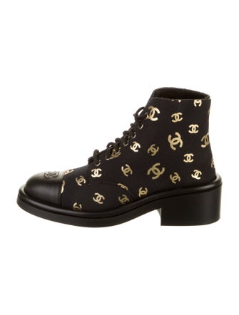 Chanel 2022 Interlocking CC Logo Combat Boots