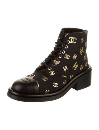 Chanel 2022 Interlocking CC Logo Combat Boots