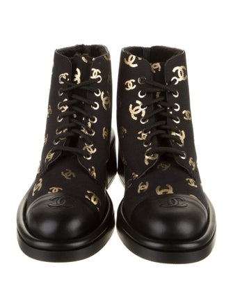 Chanel 2022 Interlocking CC Logo Combat Boots