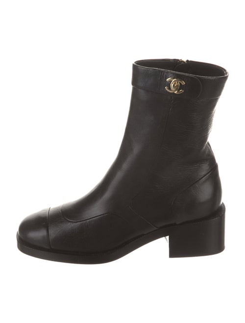 Chanel 2022 Interlocking CC Logo Moto Boots