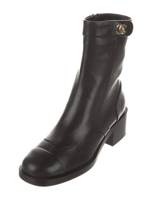 Chanel 2022 Interlocking CC Logo Moto Boots