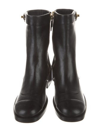 Chanel 2022 Interlocking CC Logo Moto Boots