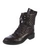 Chanel Interlocking CC Logo Calfskin Combat Boots