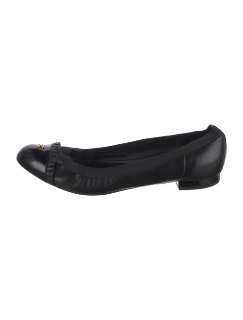 Chanel Interlocking CC Logo Leather Ballet Flats