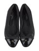 Chanel Interlocking CC Logo Leather Ballet Flats