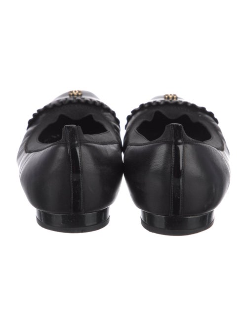 Chanel Interlocking CC Logo Leather Ballet Flats
