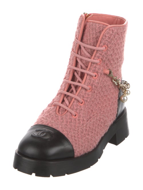 Chanel 2022 Tweed Combat Boots