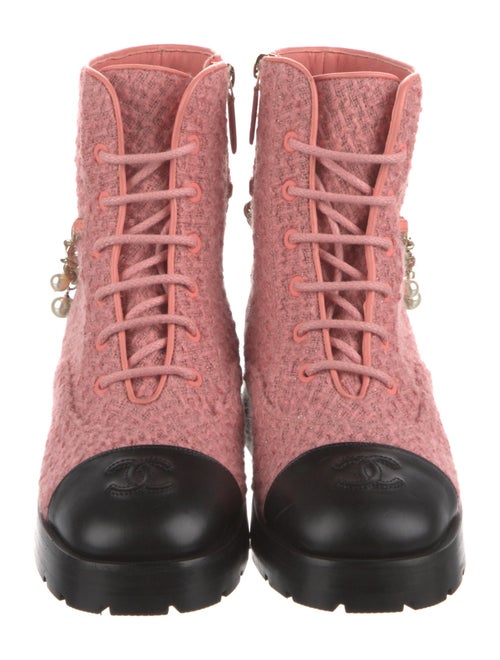 Chanel 2022 Tweed Combat Boots