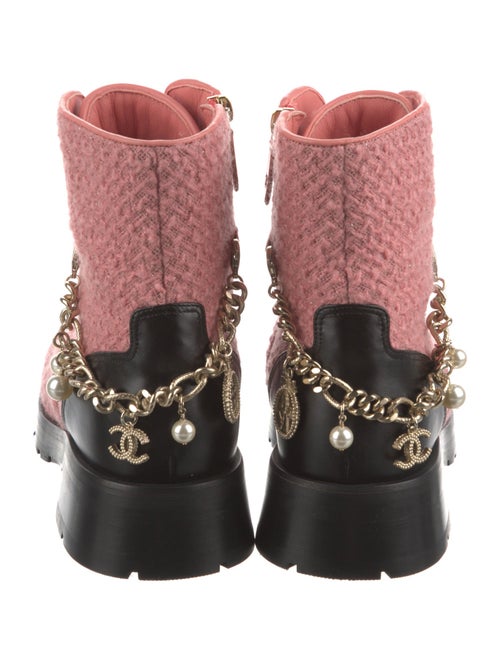 Chanel 2022 Tweed Combat Boots