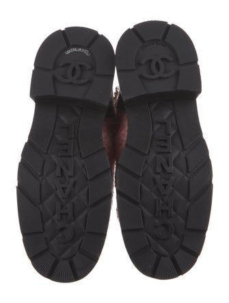 Chanel 2022 Tweed Combat Boots