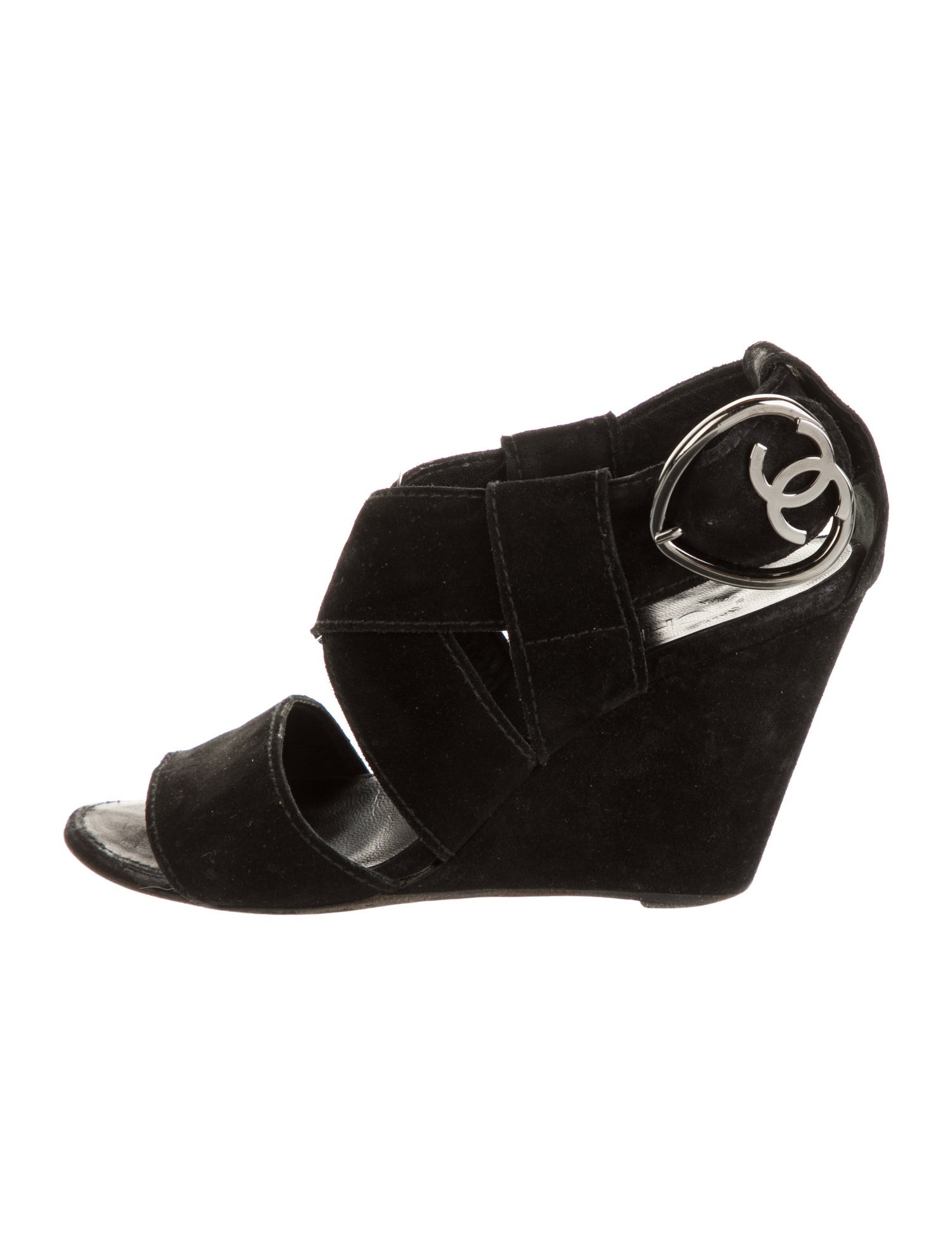 Chanel 2009 Interlocking CC Logo Slingback Sandals