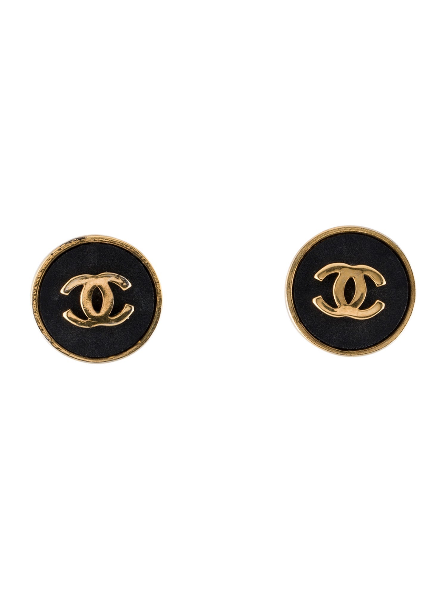 Chanel Vintage Resin CC Logo Clip-On Earrings