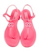 Chanel 2023 Interlocking CC Logo T-Strap Sandals