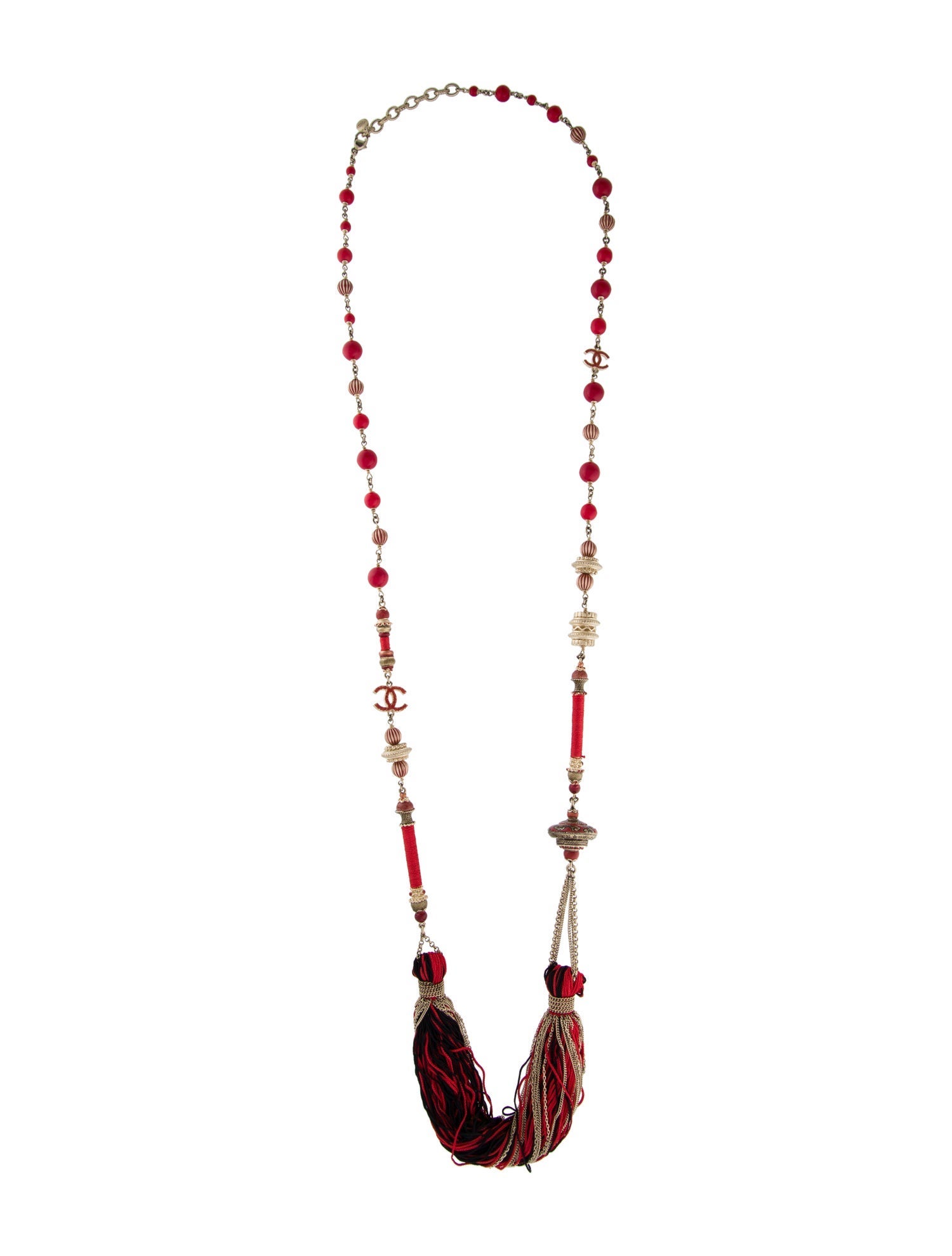 Chanel Paris-Shanghai Silk Cord, Resin & Enamel Multistrand Necklace