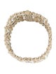 Chanel Strass & Leather 'CHANEL' Hinged Bracelet