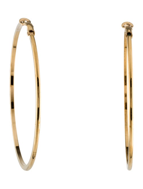 Chanel Large CC Logo Hoop Earrings