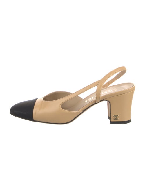 Chanel Interlocking CC Logo Lambskin Slingback Pumps