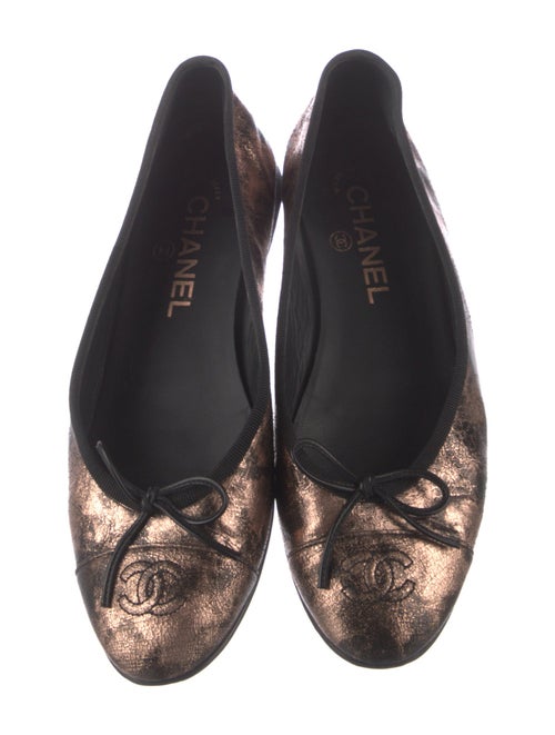 Chanel Interlocking CC Logo Goat Leather Ballet Flats
