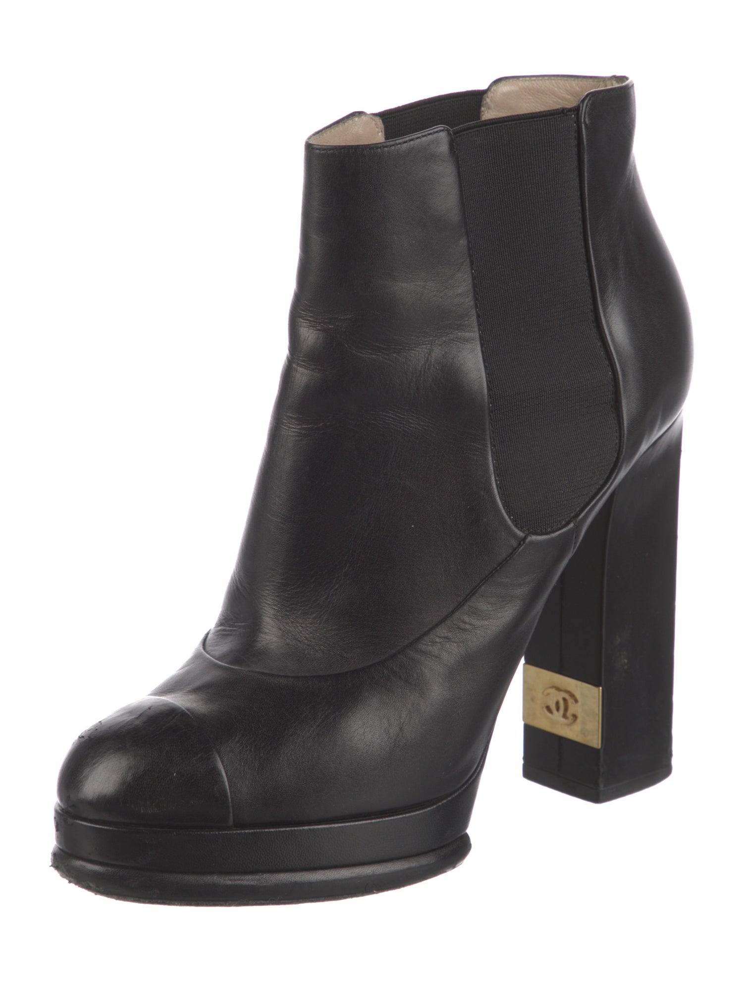 Chanel Leather Chelsea Boots
