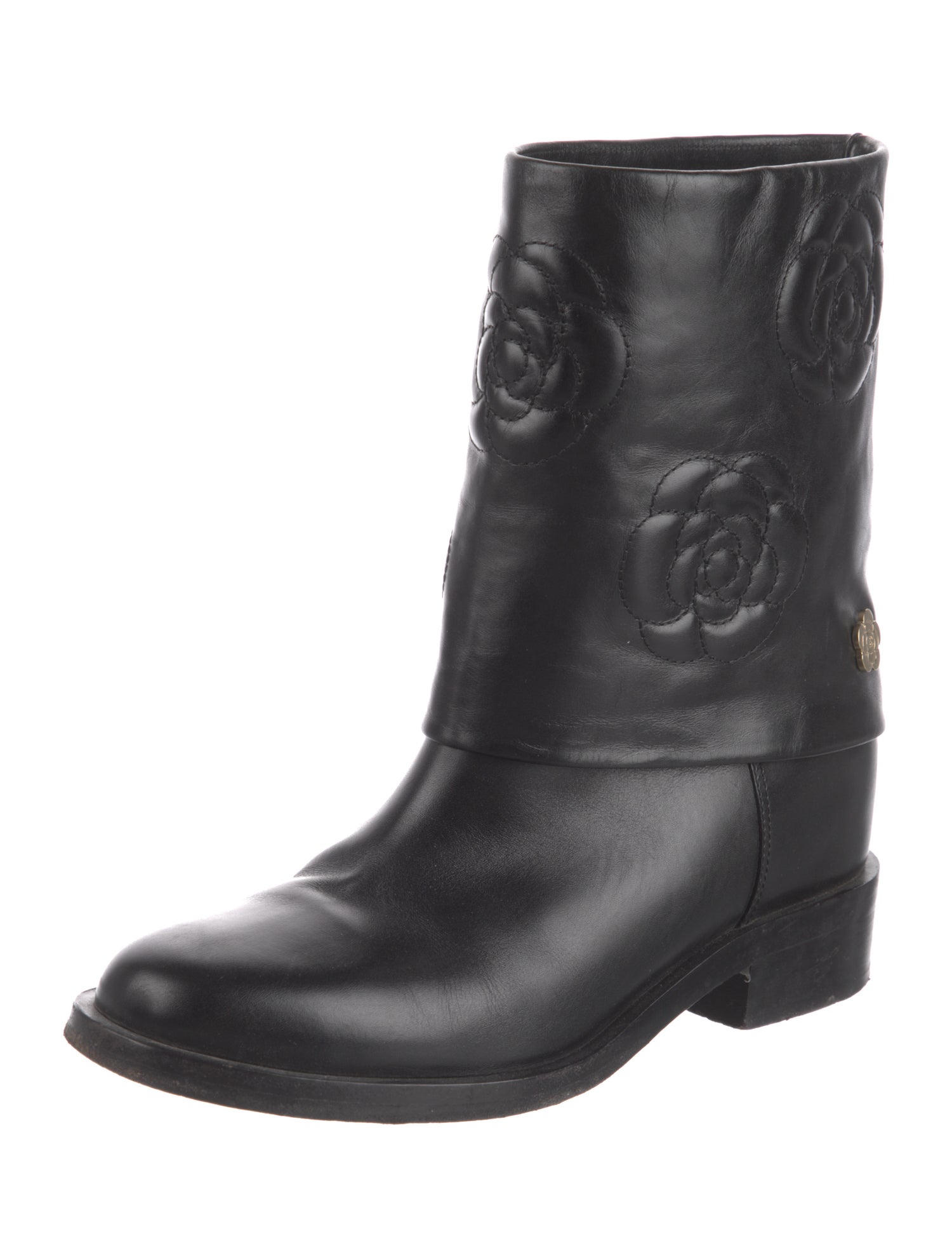Chanel Leather Moto Boots