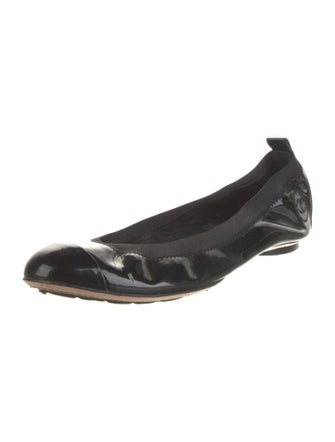 Chanel Interlocking CC Logo Patent Leather Ballet Flats
