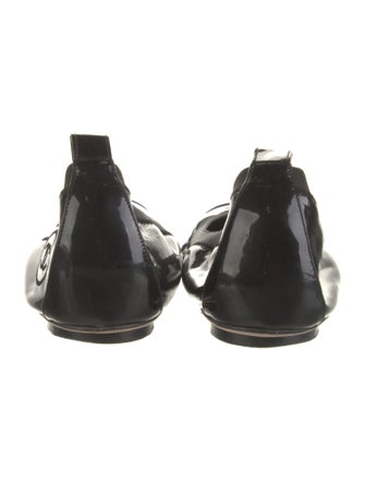 Chanel Interlocking CC Logo Patent Leather Ballet Flats