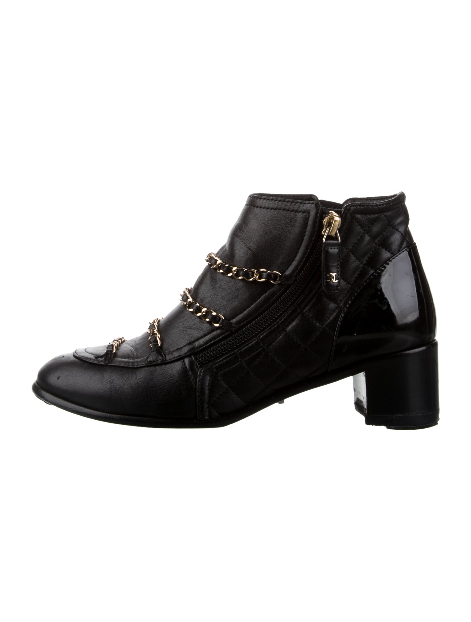 Chanel 2017 Interlocking CC Logo Combat Boots